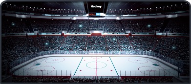 Interior of an ice hockey arena